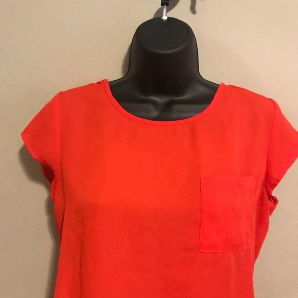 Pink Rose Red Scoop Neck Short Sleeve Blouse - Picture 3 of 7